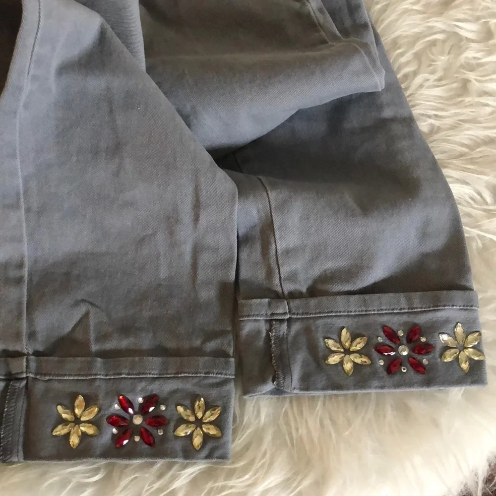 Gymboree‎ embellished Gray cuffed jeans